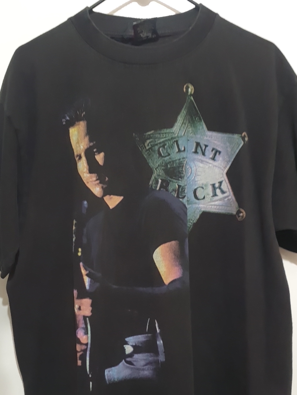 Clint Black Short-Sleeve Graphic Tee with Sheriff Badge and Portrait
